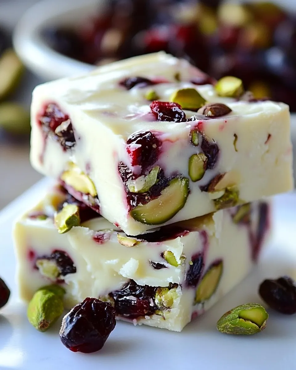 Small Batch 3 Minute Cranberry Pistachio Fudge