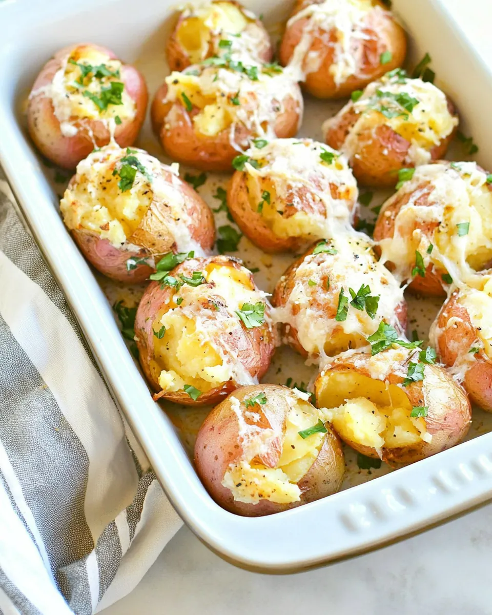 Smashed Red Potatoes in Oven