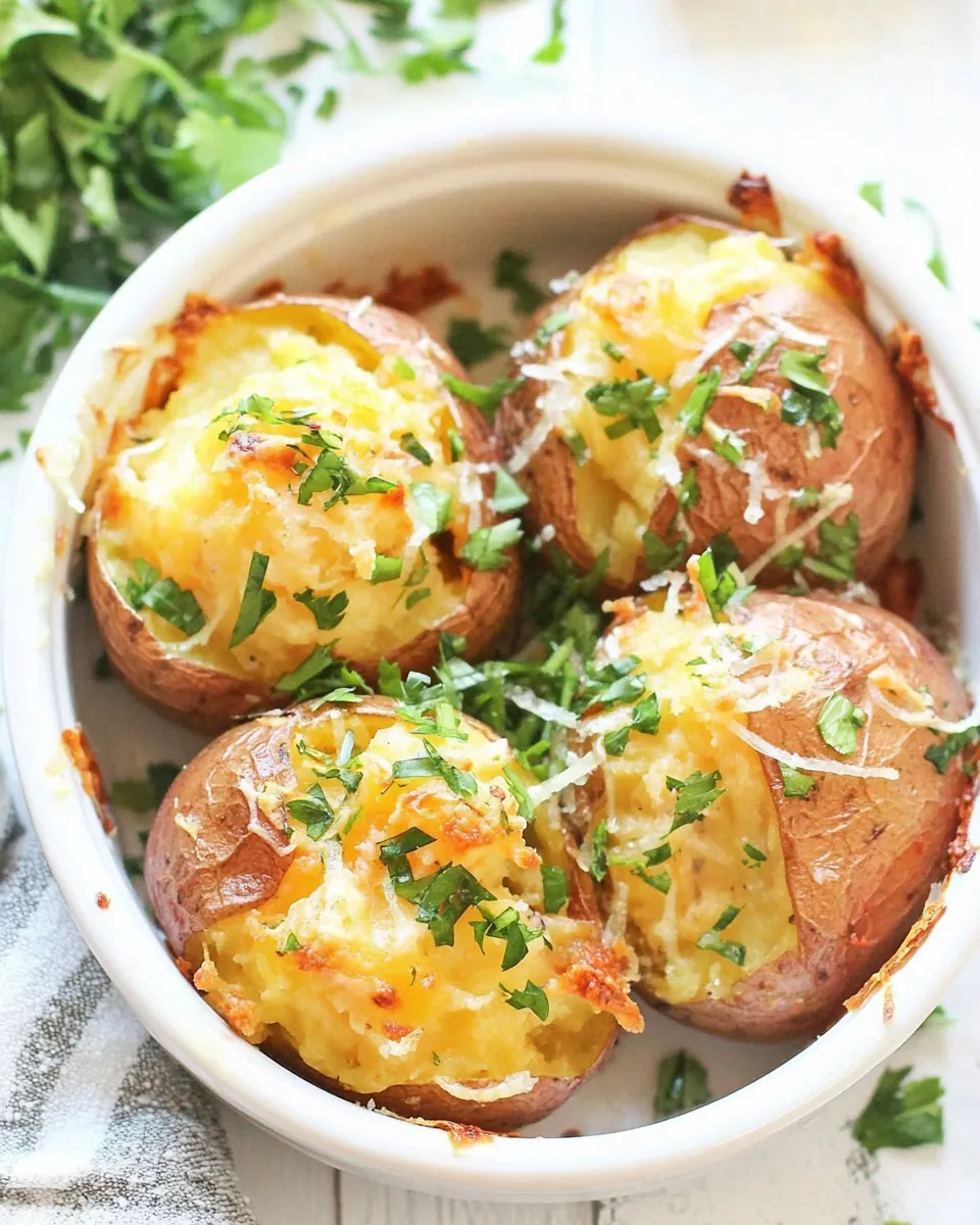 Smashed Red Potatoes in Oven