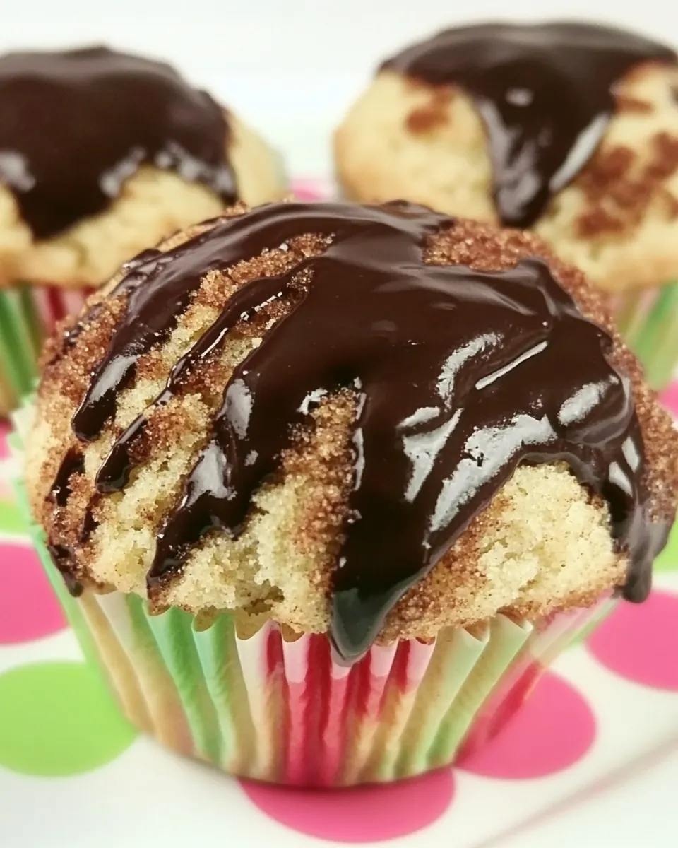 Snikerdoodle Muffins with Kahlua Chocolate Ganache