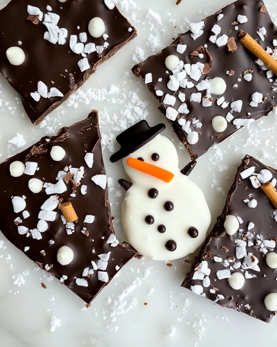 Snowman Chocolate Bark
