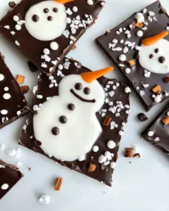 Snowman Chocolate Bark