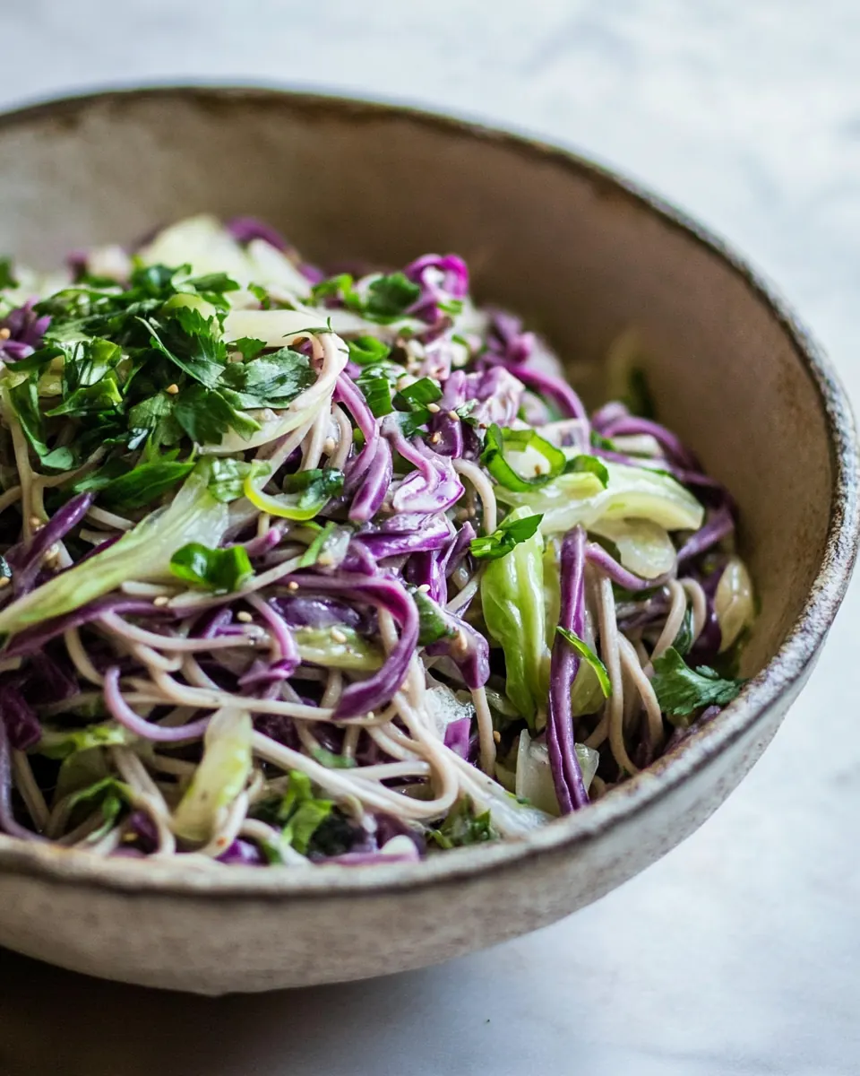 Soba Noodle Salad with Cabbage and Kohlrabi