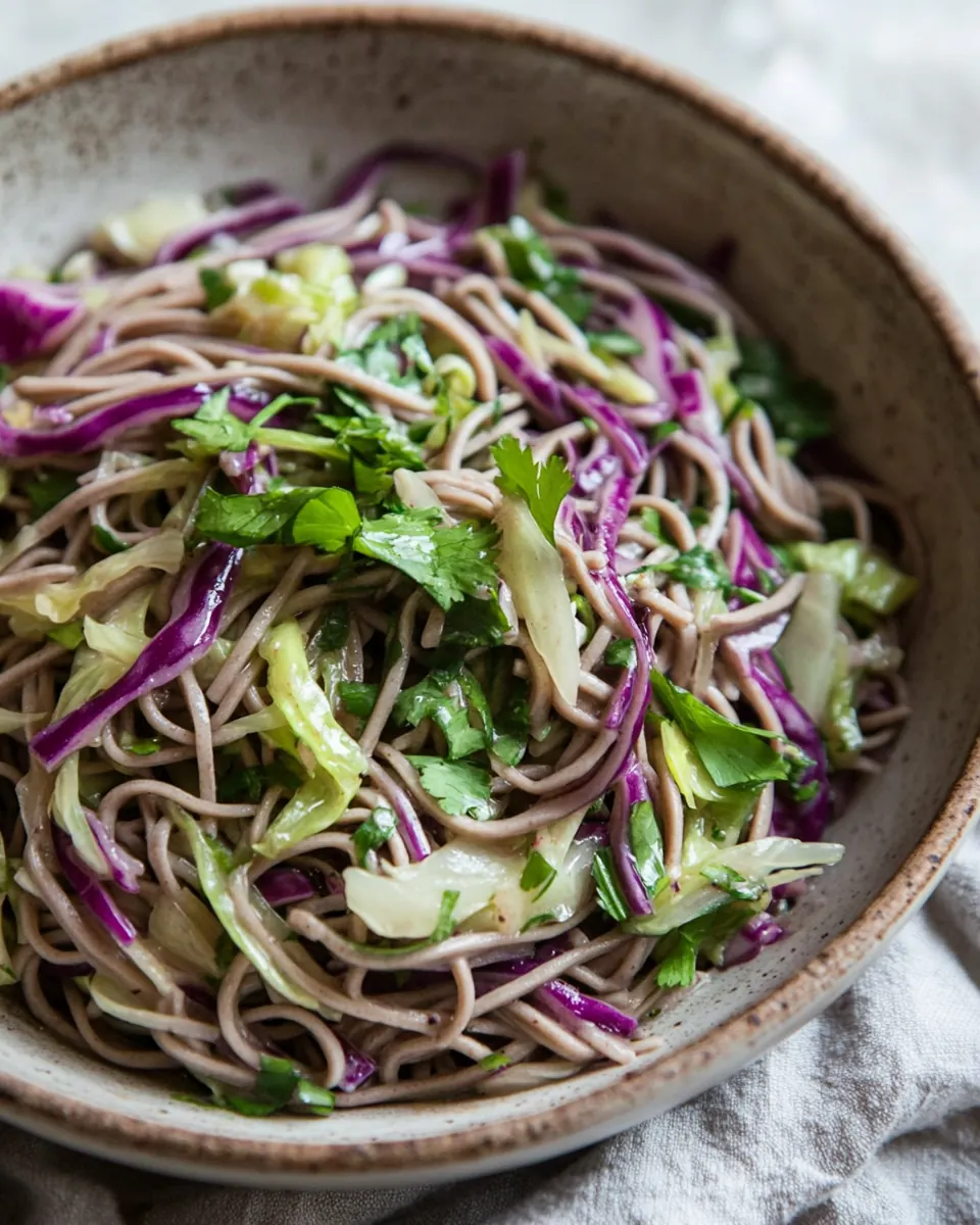 Soba Noodle Salad with Cabbage and Kohlrabi