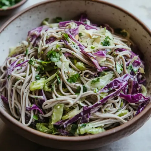 Soba Noodle Salad with Cabbage and Kohlrabi