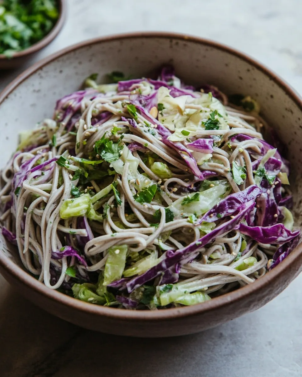Soba Noodle Salad with Cabbage and Kohlrabi