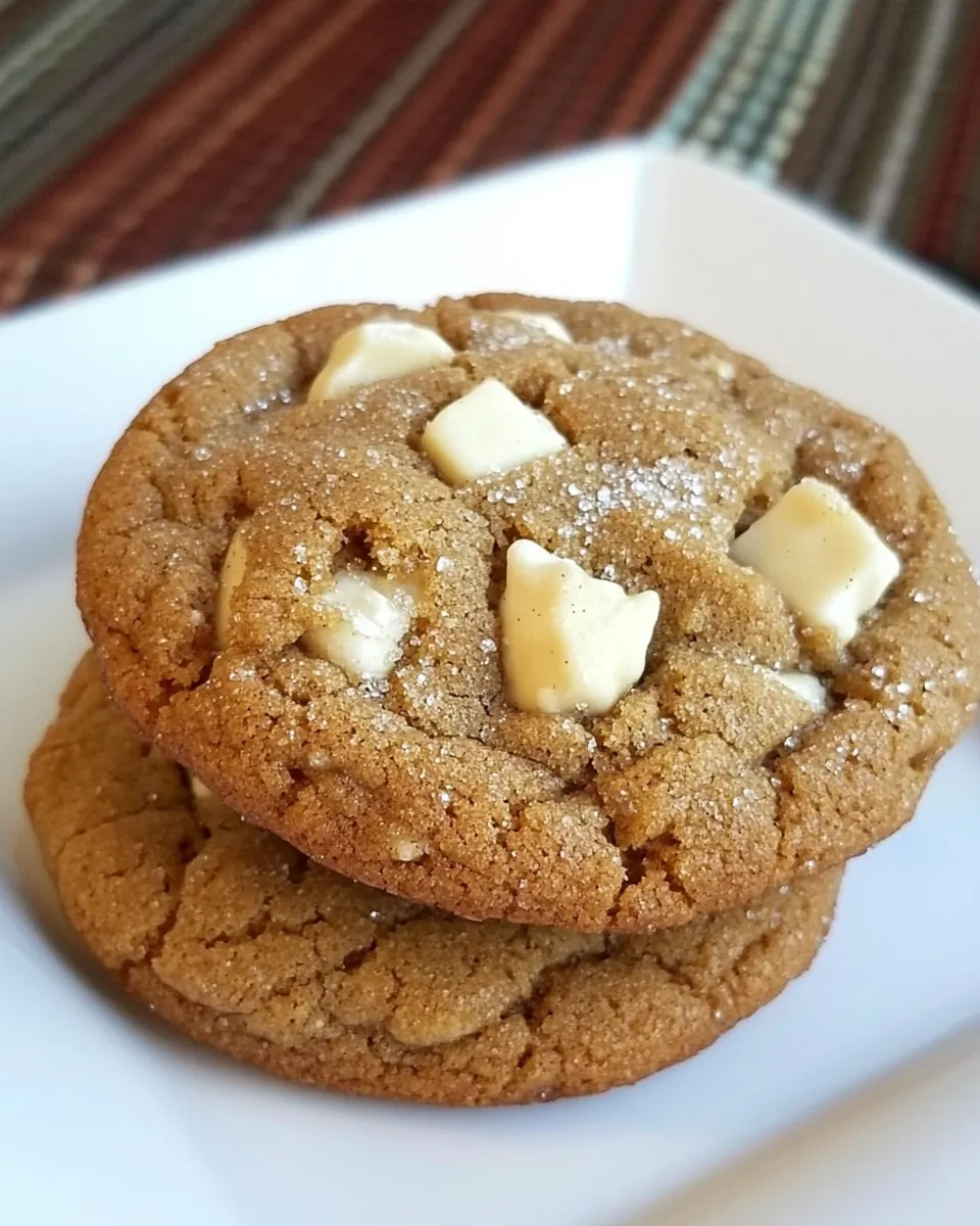 Soft Gingersnap Cookies with White Chocolate Chunks