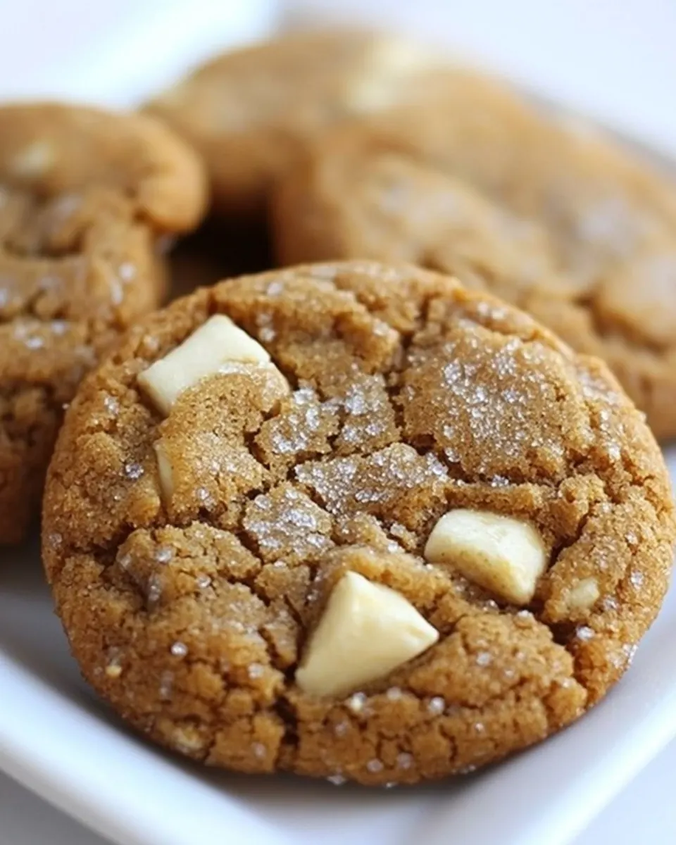 Soft Gingersnap Cookies with White Chocolate Chunks