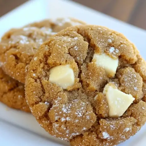 Soft Gingersnap Cookies with White Chocolate Chunks