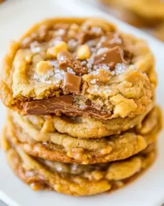 Soft and Chewy Toffee and Milk Chocolate Peanut Butter Cookies
