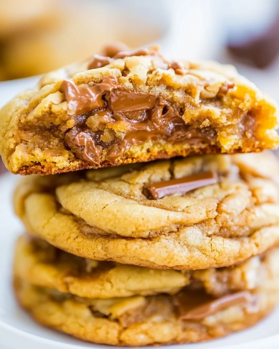 Soft and Chewy Toffee and Milk Chocolate Peanut Butter Cookies