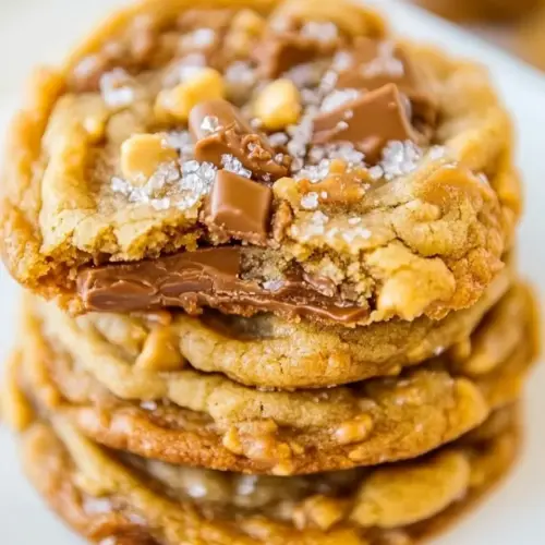 Soft and Chewy Toffee and Milk Chocolate Peanut Butter Cookies
