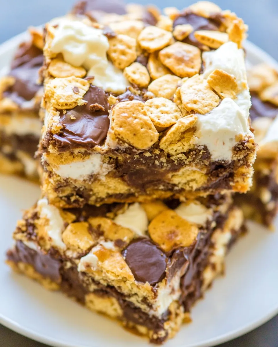 Soft and Gooey Loaded Smores Bars