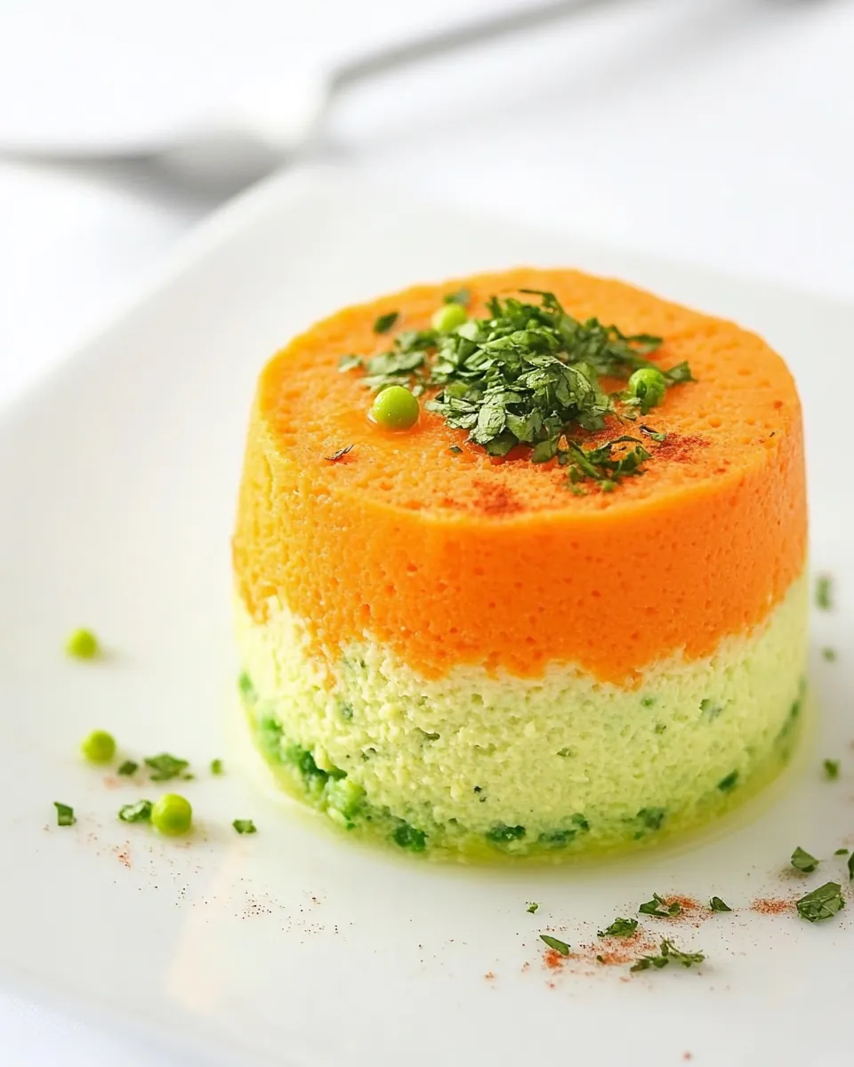 Souffle like Pea Carrot Flan