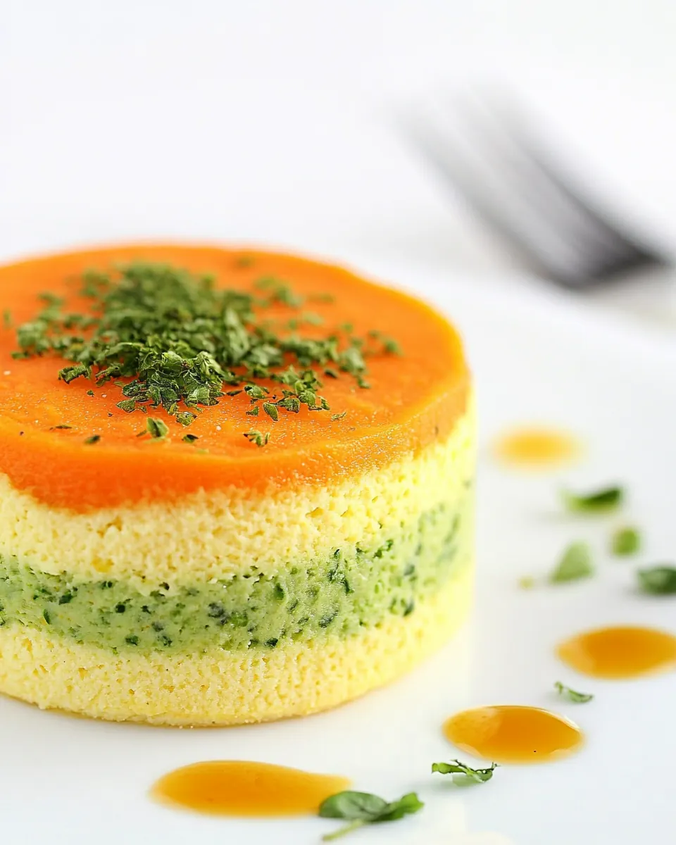 Souffle like Pea Carrot Flan