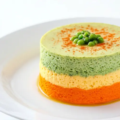 Souffle like Pea Carrot Flan