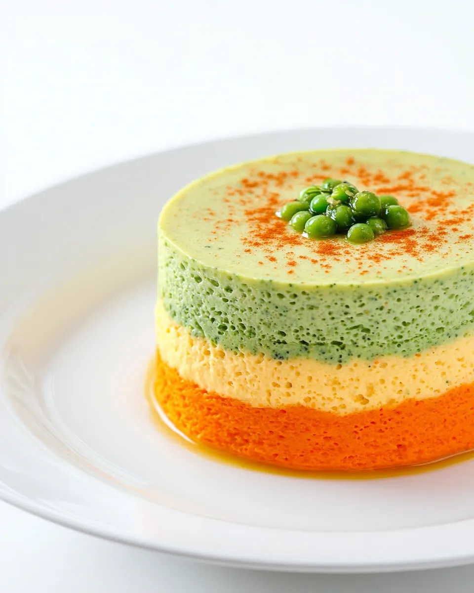 Souffle like Pea Carrot Flan