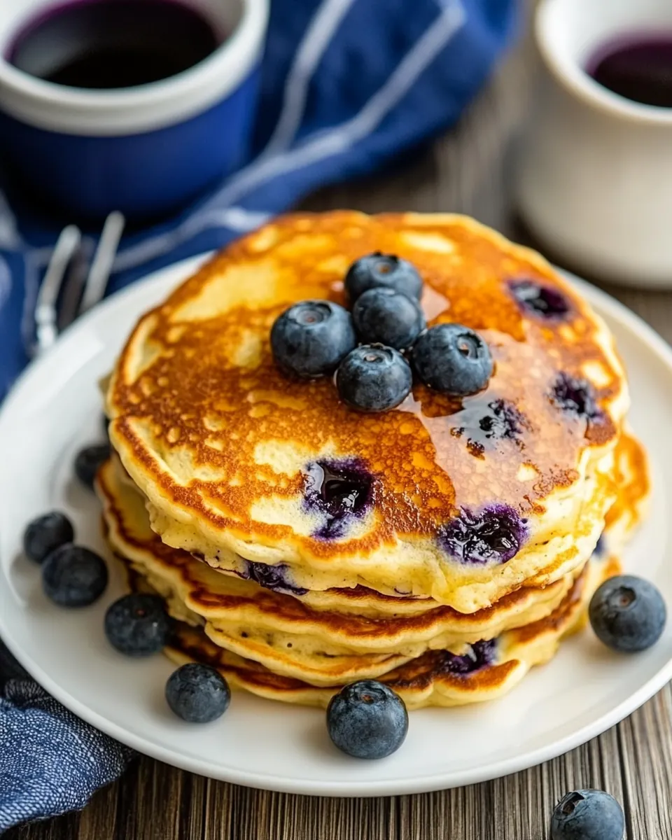 Sour Cream Blueberry Pancakes