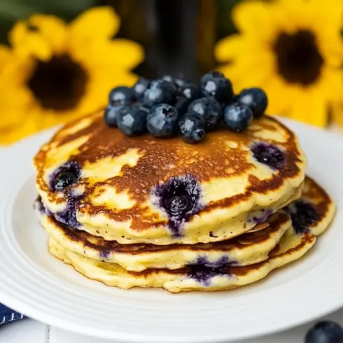 Sour Cream Blueberry Pancakes