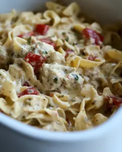 Southwest Crockpot Egg Noodle Casserole