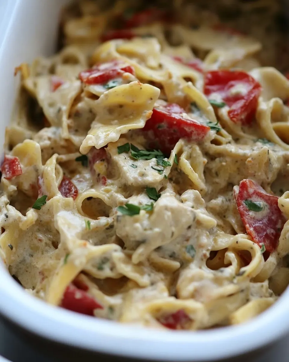 Southwest Crockpot Egg Noodle Casserole