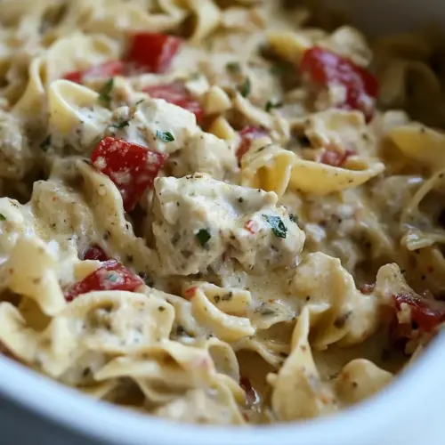 Southwest Crockpot Egg Noodle Casserole