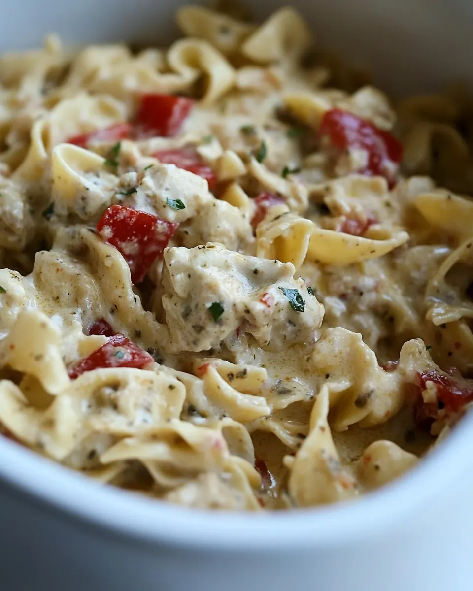 Southwest Crockpot Egg Noodle Casserole