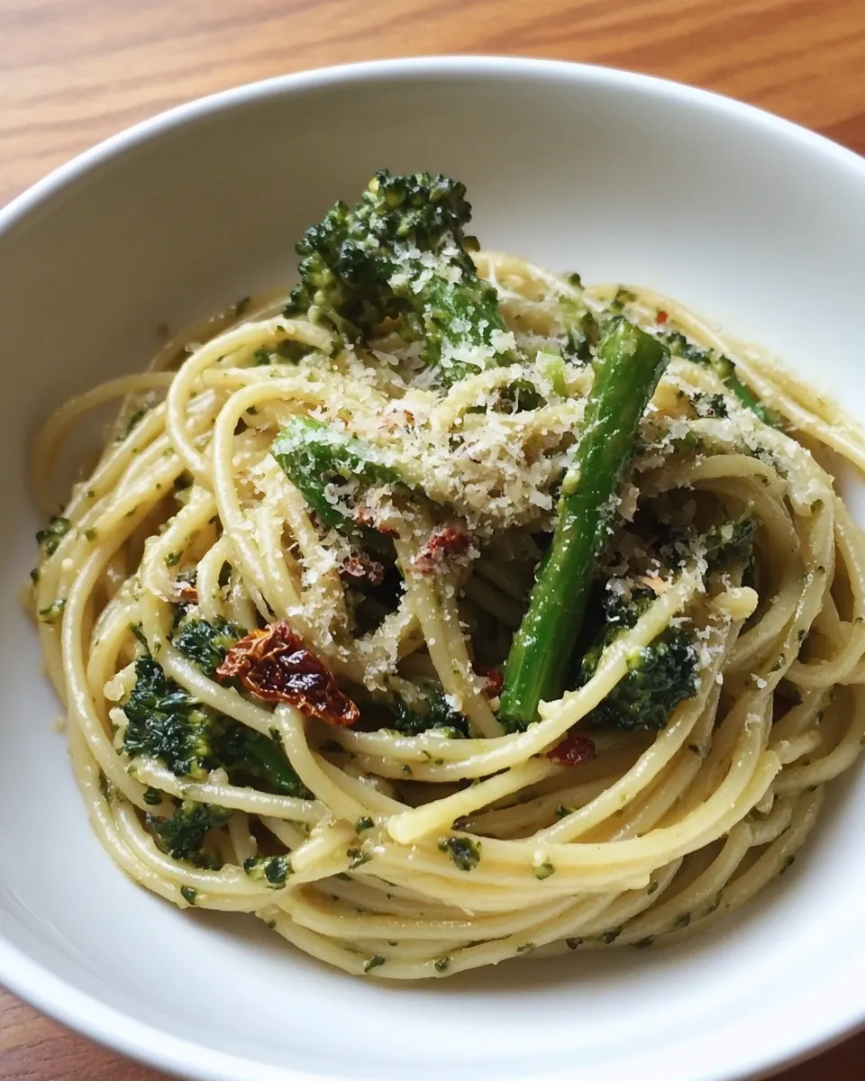 Spaghetti with Broccoli Rabe and Sundried Tomato Paste