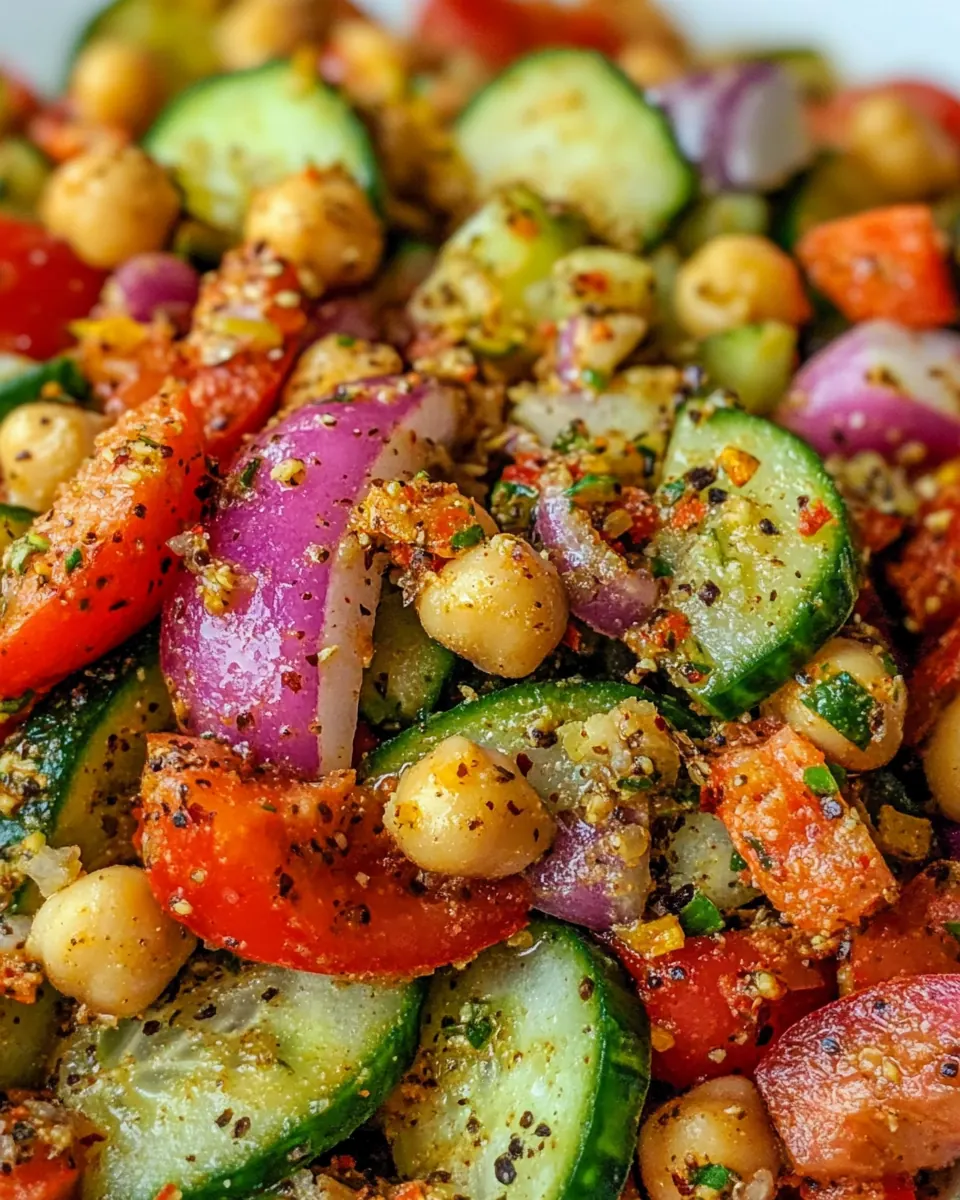 Spiced Chickpea Cucumber Salad