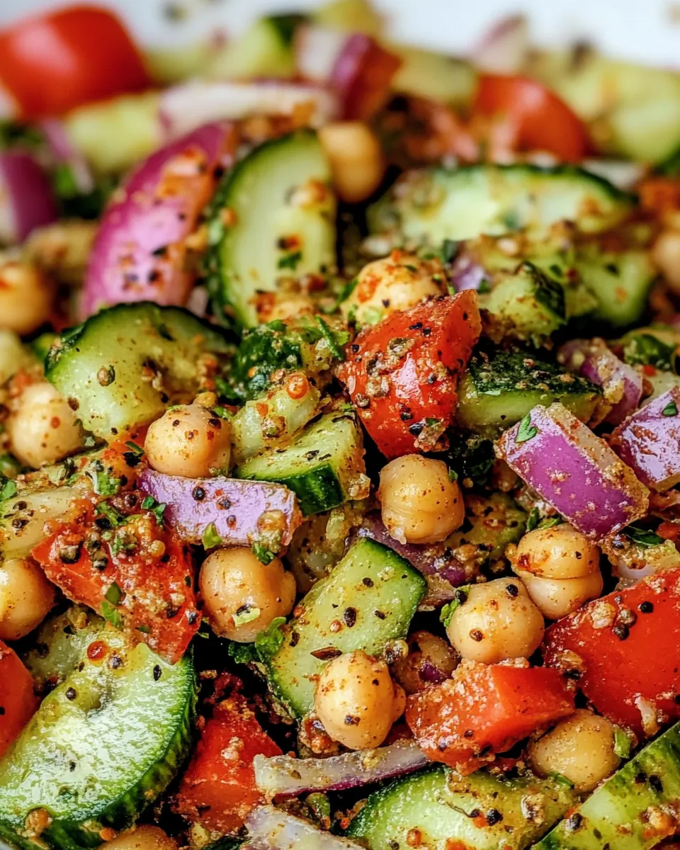 Spiced Chickpea Cucumber Salad