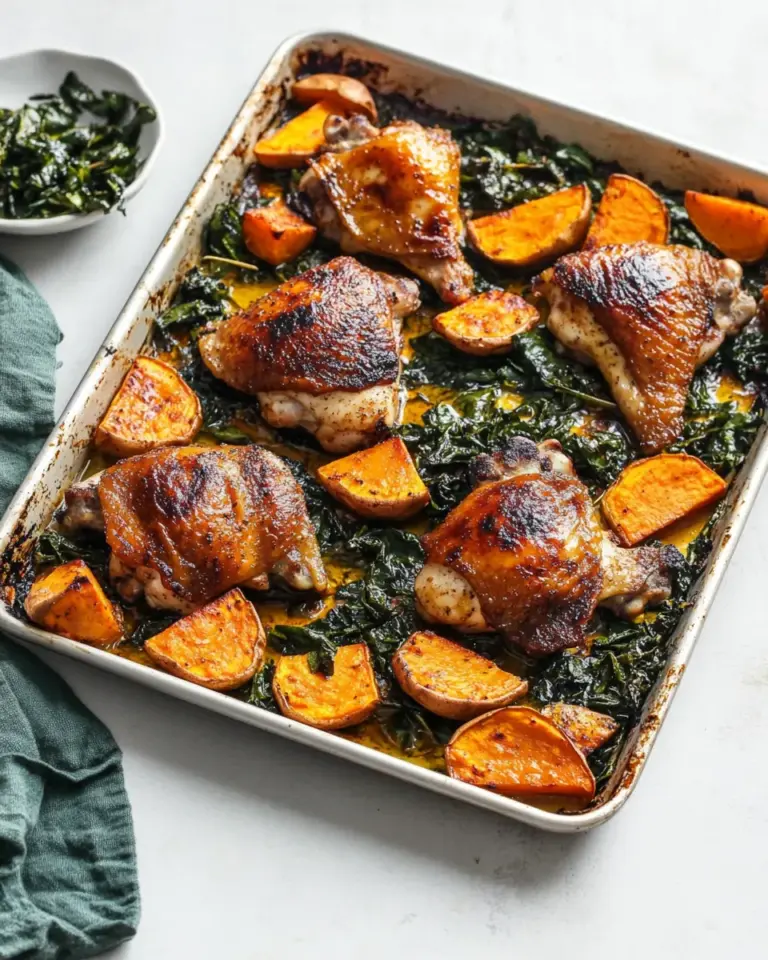 Spicy Sheet Pan Chicken Thighs and Sweet Potatoes