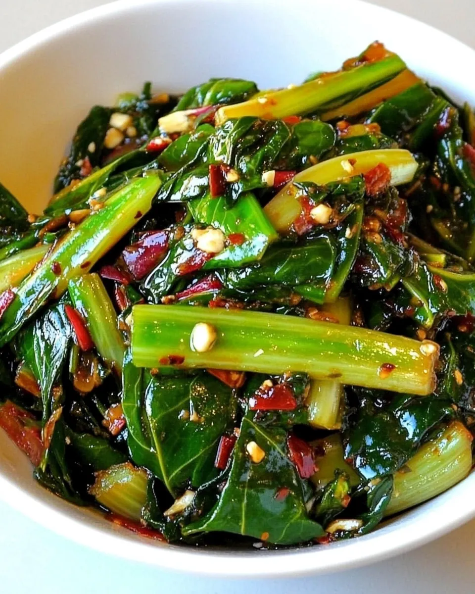 Spicy Stir Fried Swiss Chard