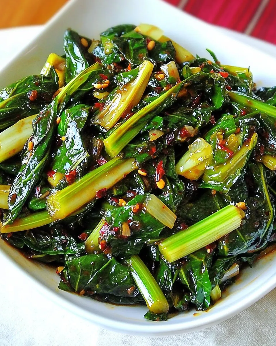Spicy Stir Fried Swiss Chard