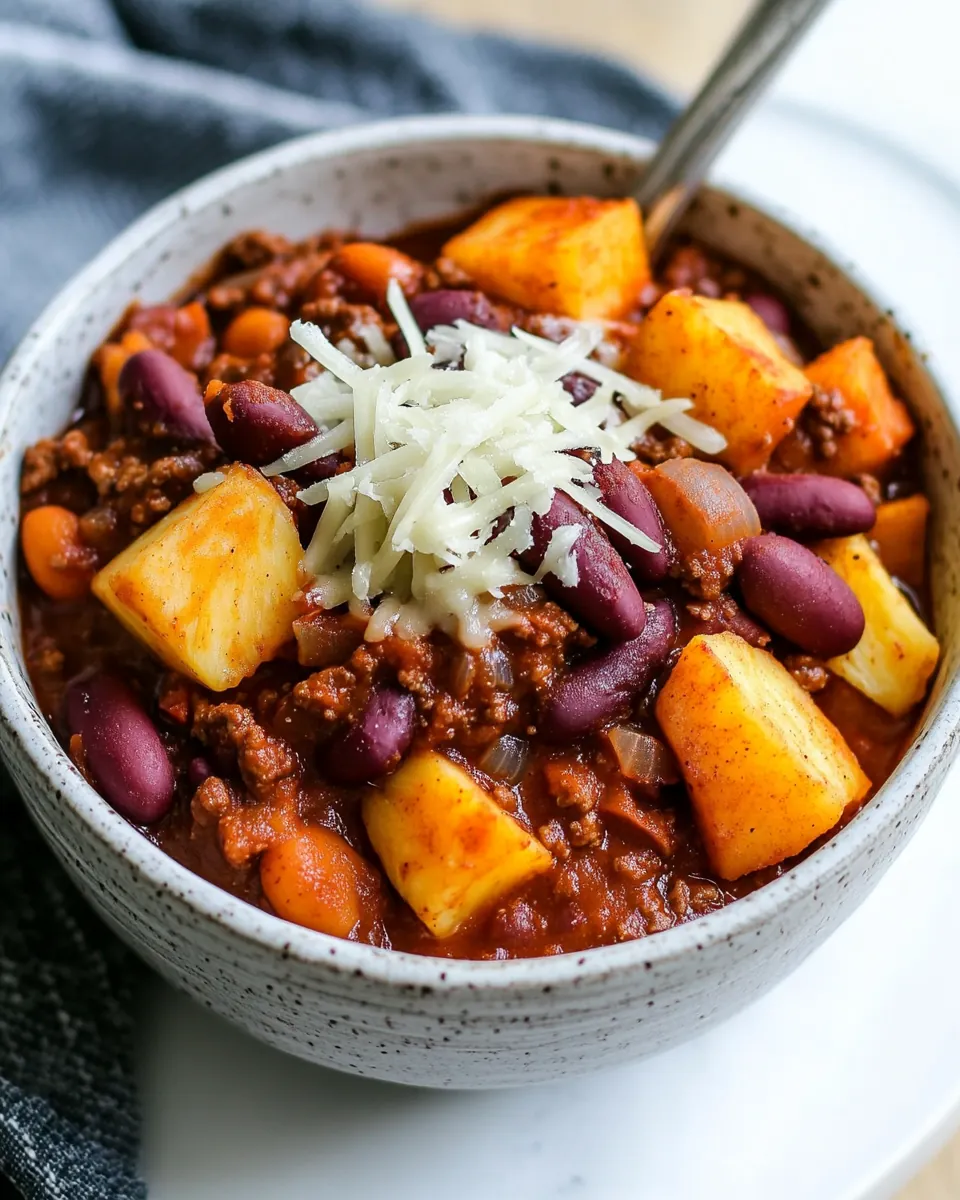 Spicy Sweet Potato Chili with Pineapple