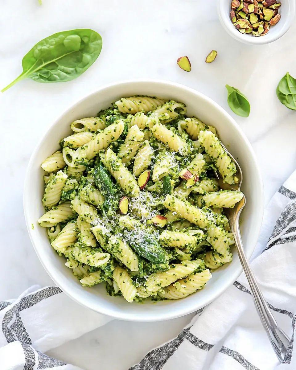 Spinach Pistachio Pesto Pasta
