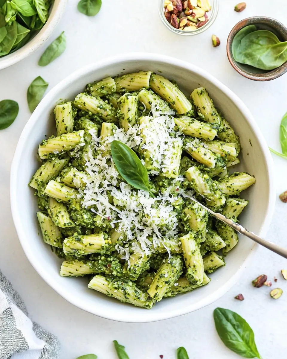 Spinach Pistachio Pesto Pasta