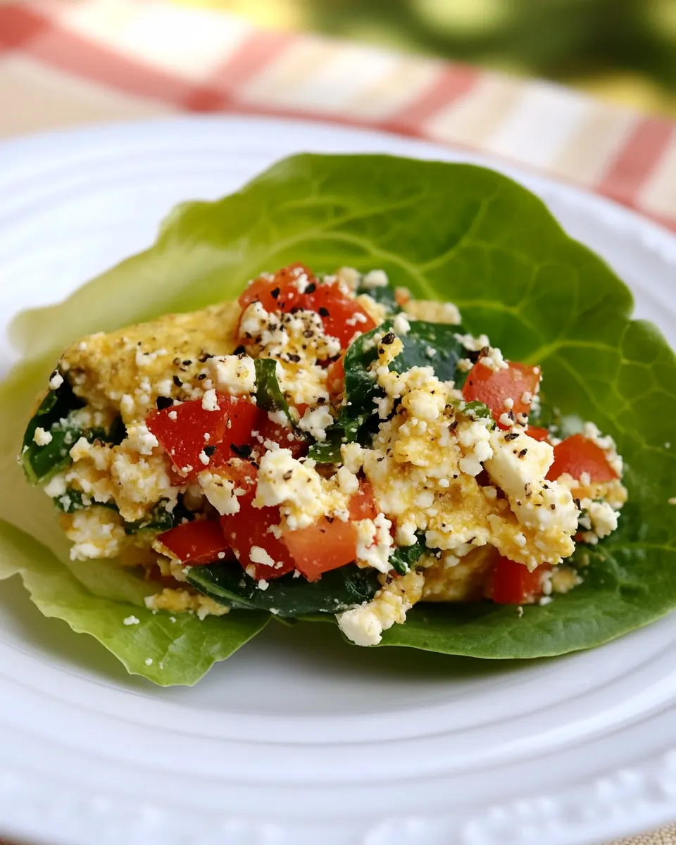Spinach and Feta Lettuce Wrap