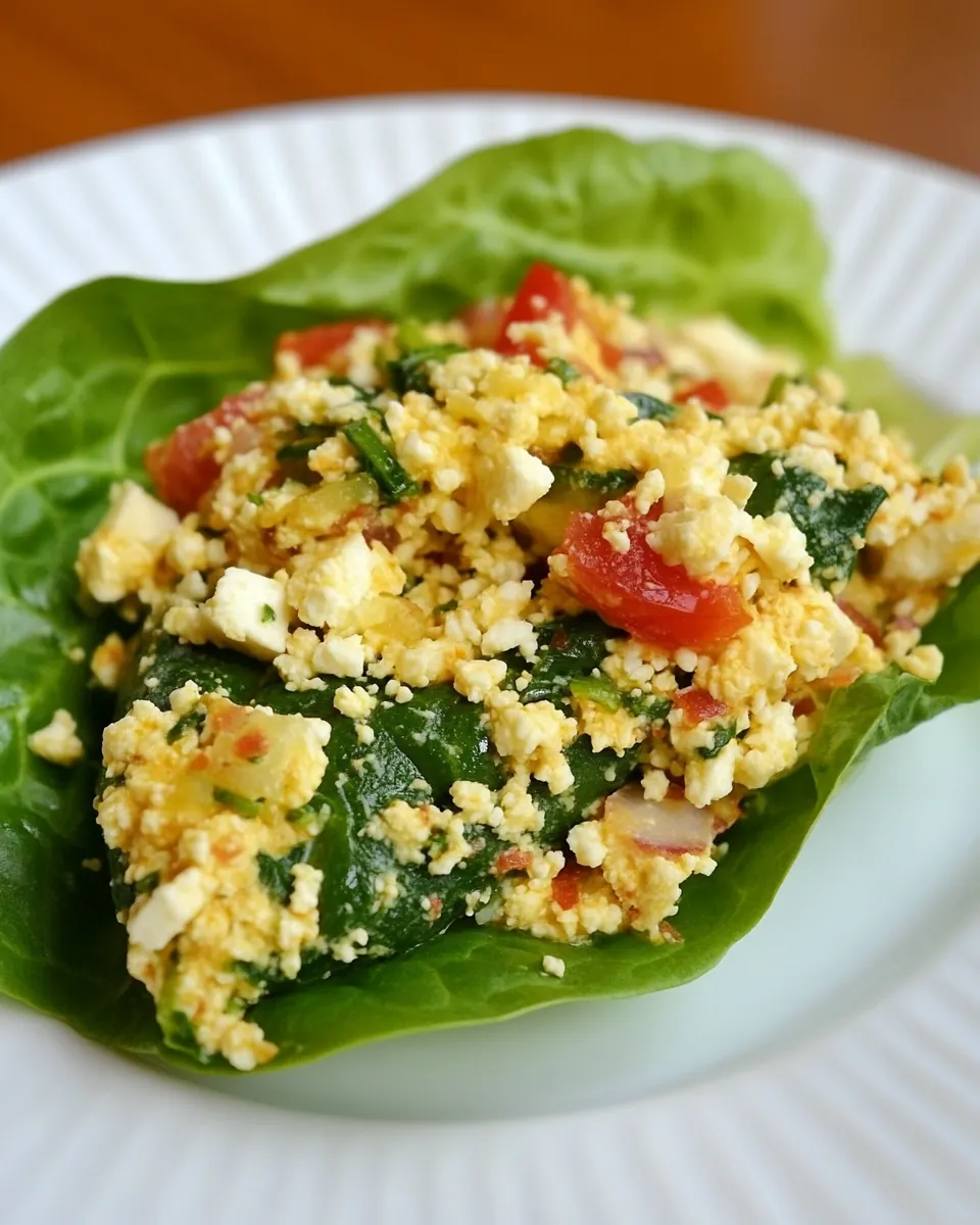 Spinach and Feta Lettuce Wrap