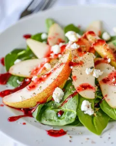 Spinach and Pear Salad with Raspberry Vinaigrette