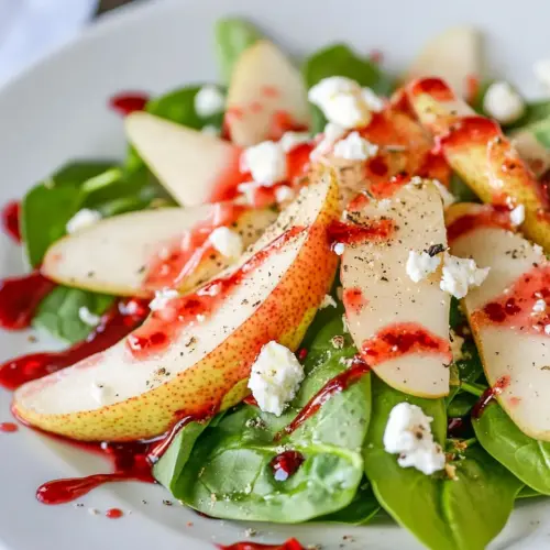Spinach and Pear Salad with Raspberry Vinaigrette