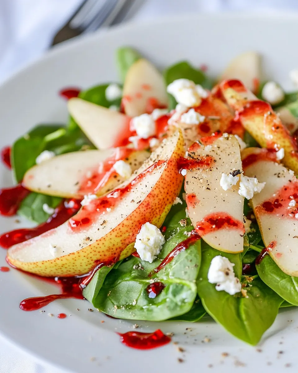 Spinach and Pear Salad with Raspberry Vinaigrette
