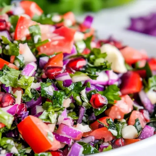 Spring Chopped Salad with Pomegranate Dressing