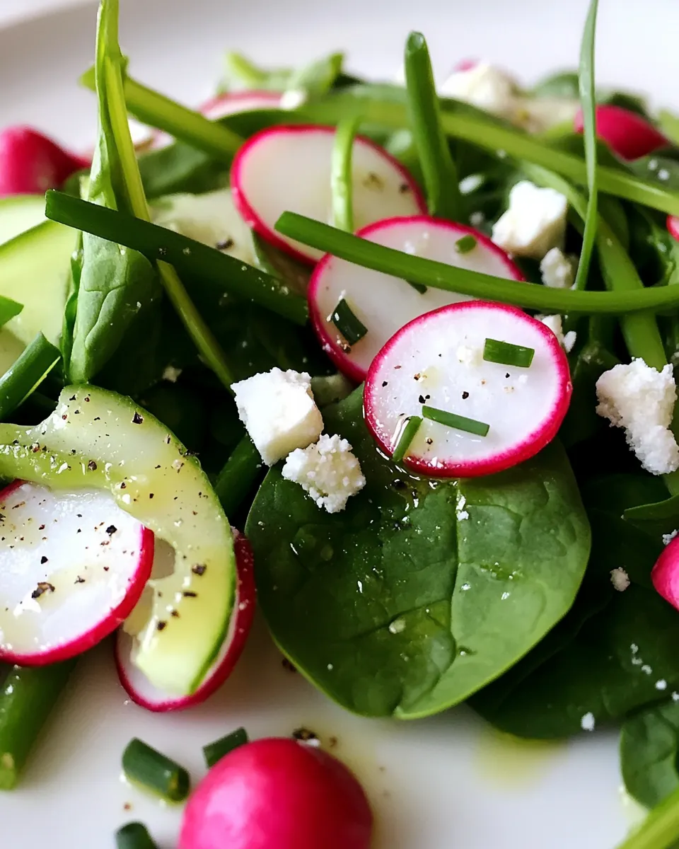 Spring Spinach Romaine Salad with Radishes and Chives