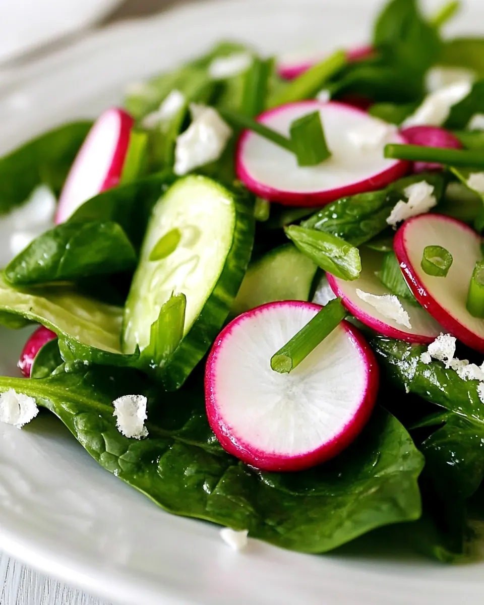 Spring Spinach Romaine Salad with Radishes and Chives