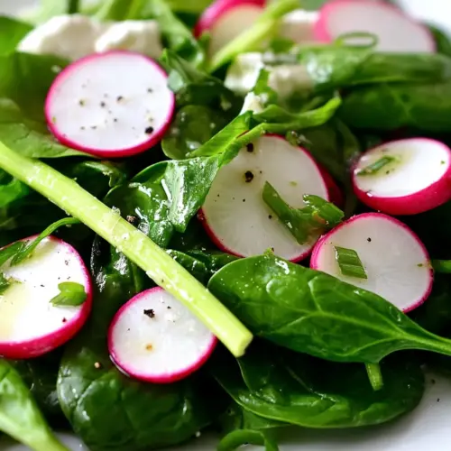Spring Spinach Romaine Salad with Radishes and Chives