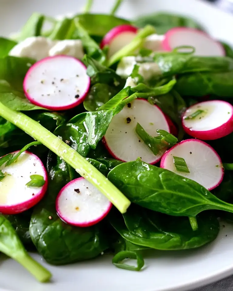 Spring Spinach Romaine Salad with Radishes and Chives