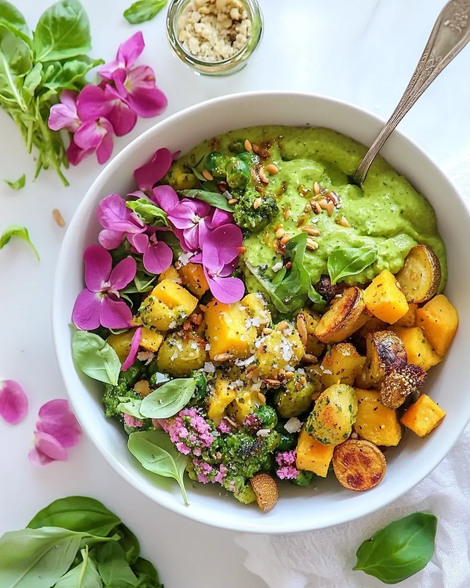 Spring Vegetable Buddha Bowls with Goddess Dressing