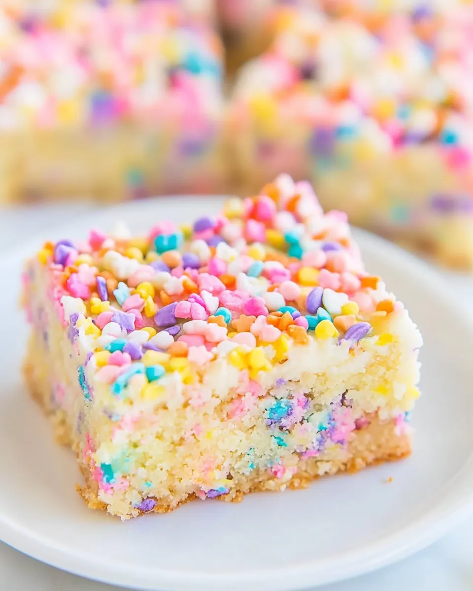 Springtime Sugar Cookie Bars with Cream Cheese Frosting