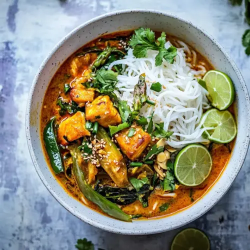 Springtime Thai Red Fish Curry Noodles