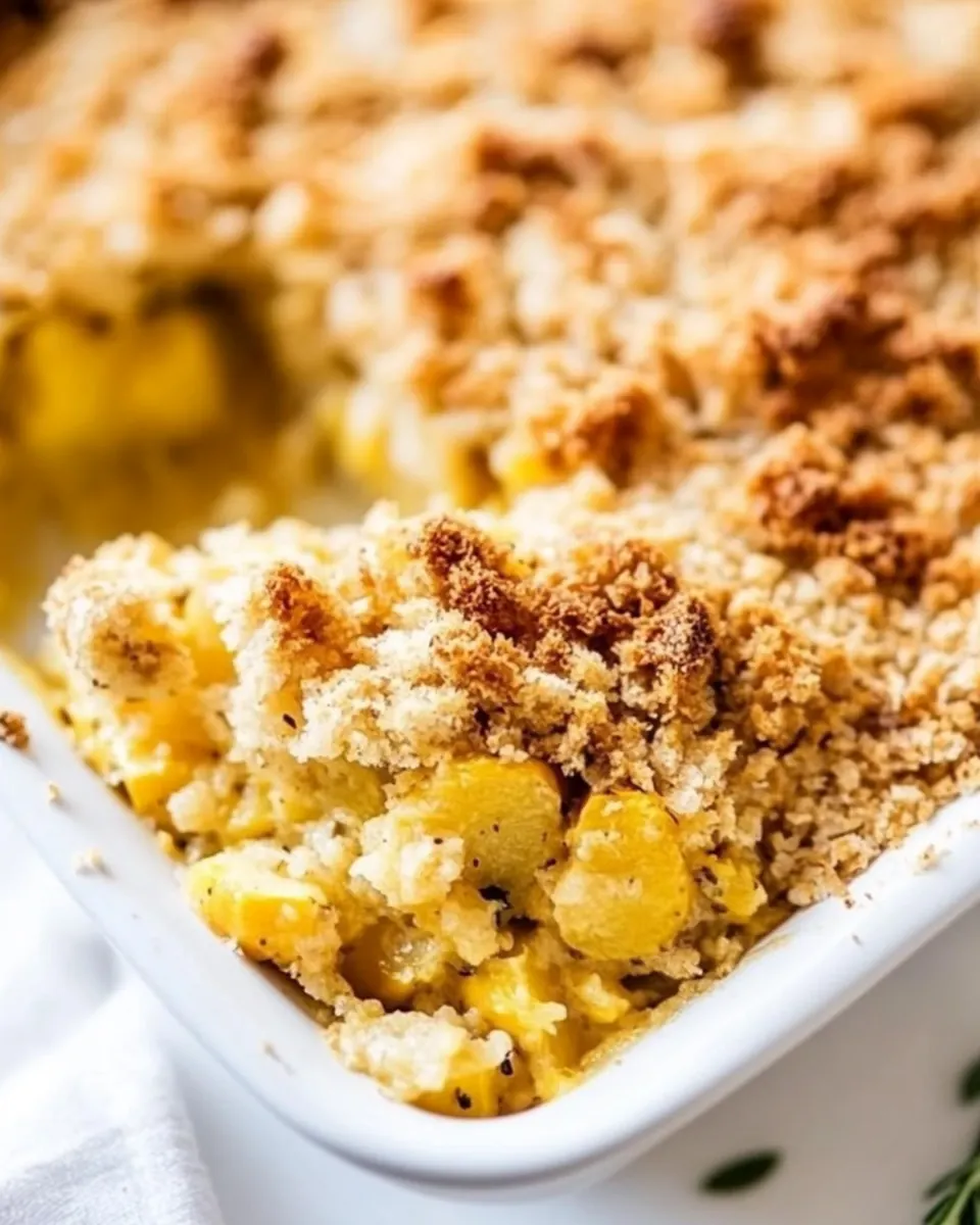 Squash Casserole with Stuffing Top